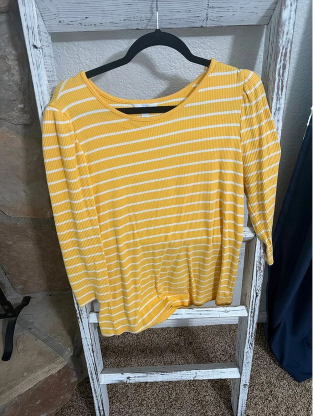 Women’s Top Yellow and White Stripe